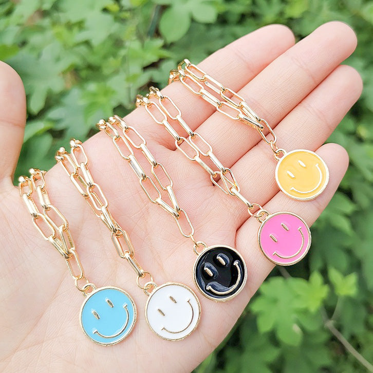 Paperclip Happy Face Necklace