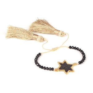 Black Star Beaded Bracelet Set