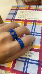 Enamel Spiral Adjustable Ring