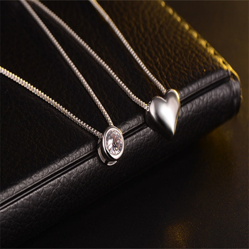 Silver Layered Heart Necklace