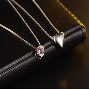 Silver Layered Heart Necklace