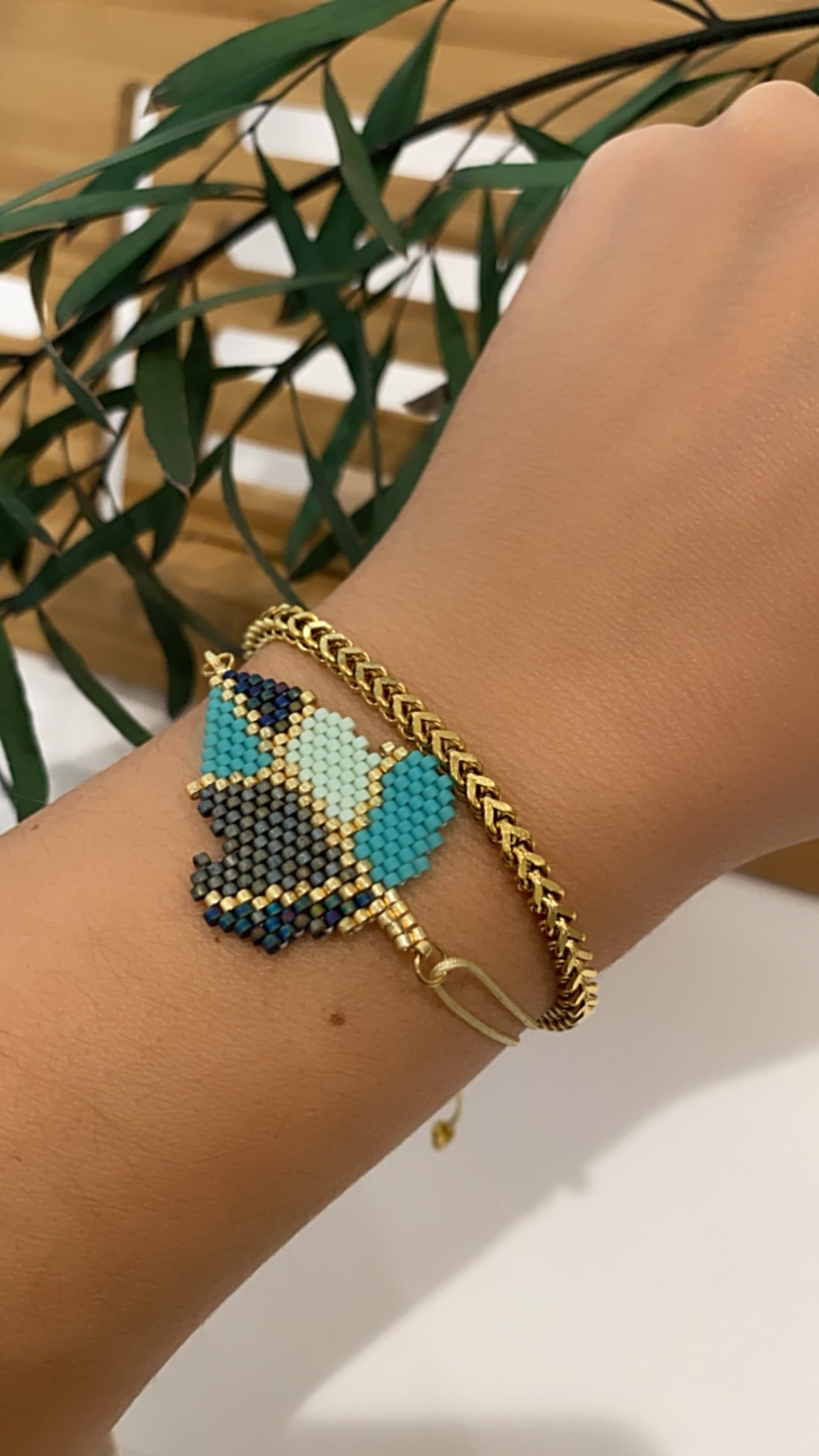 Leaf Beaded Bracelet