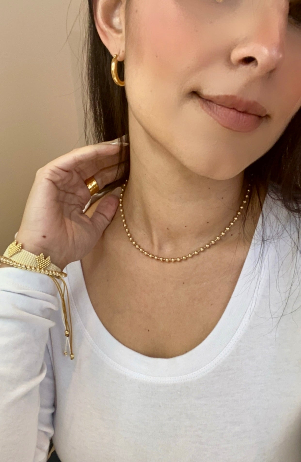 Golden Ball Bead Necklace