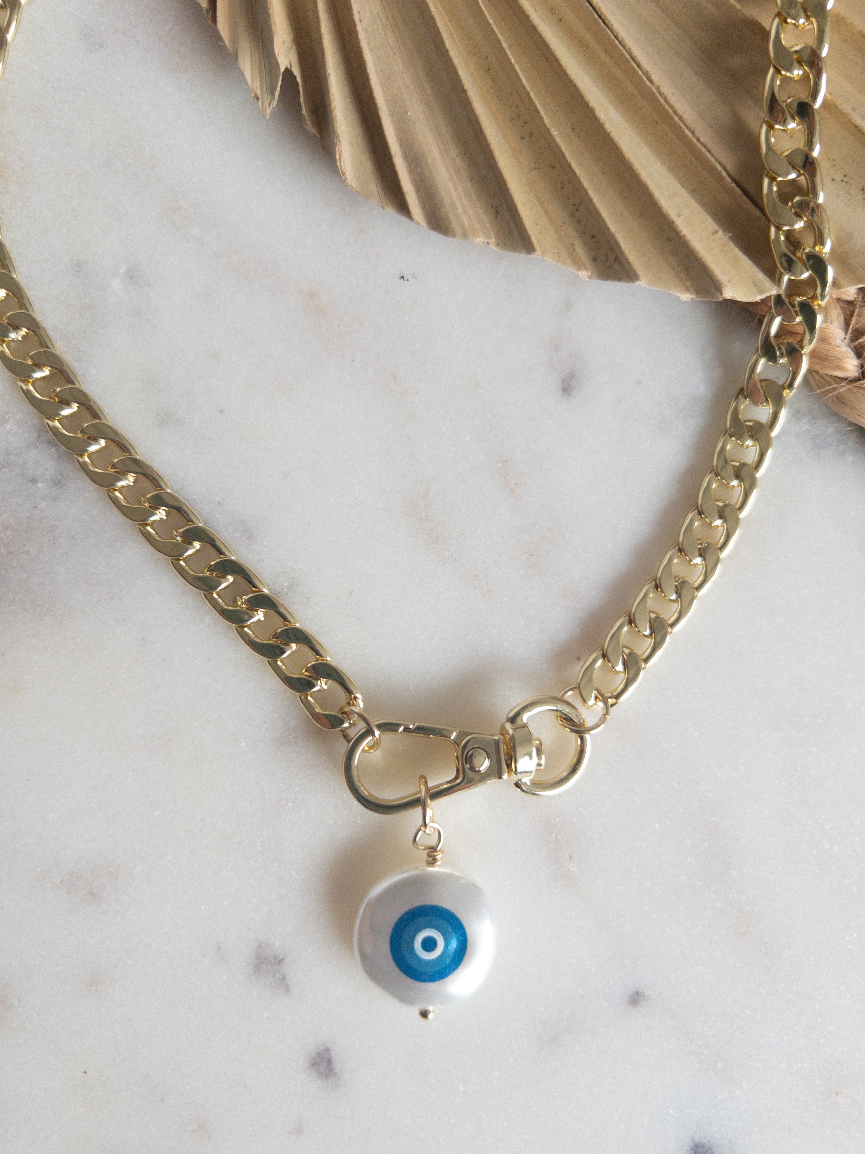 Lucky Eye Pendant - Gold Necklace