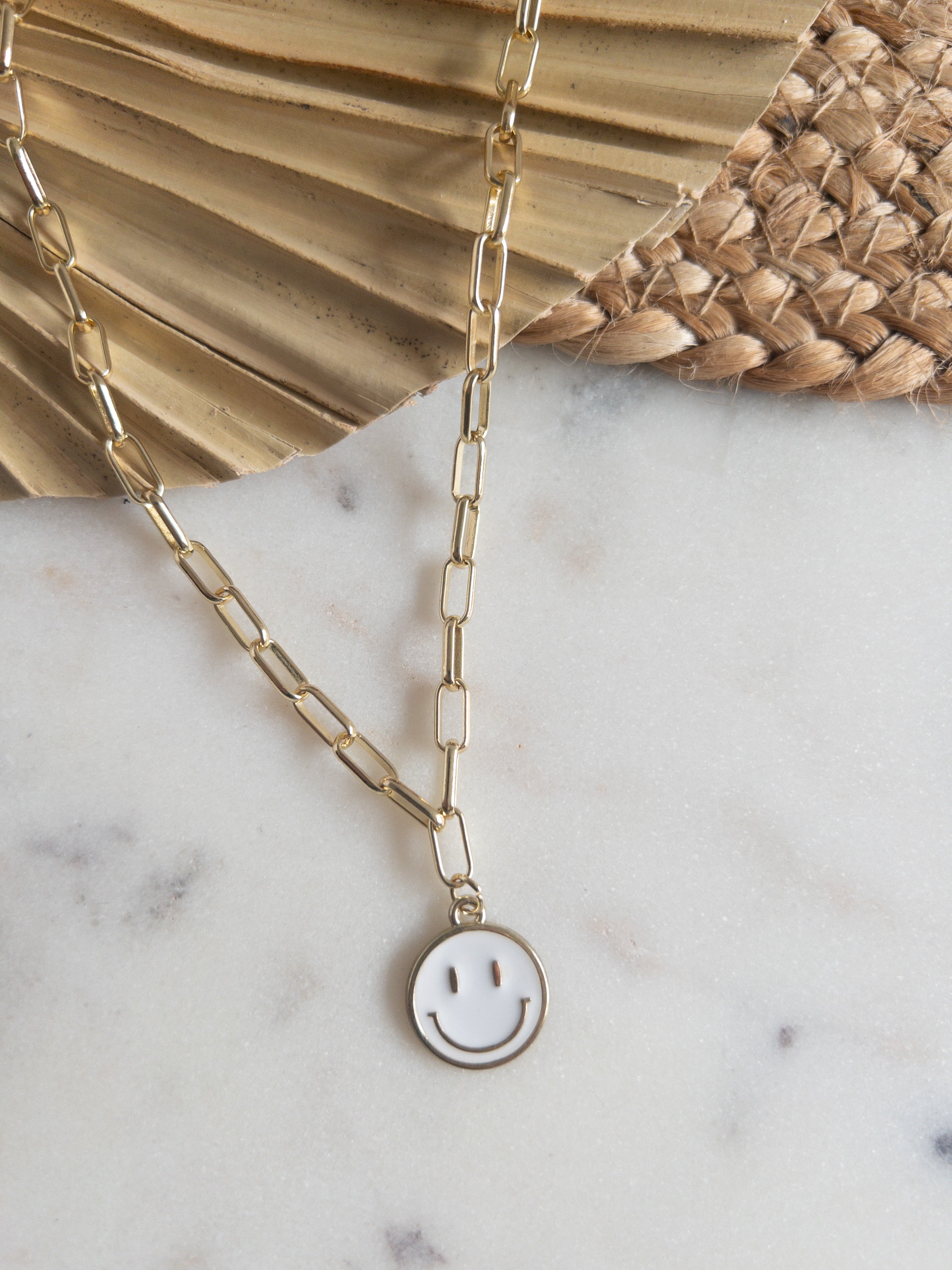 Paperclip Happy Face Necklace