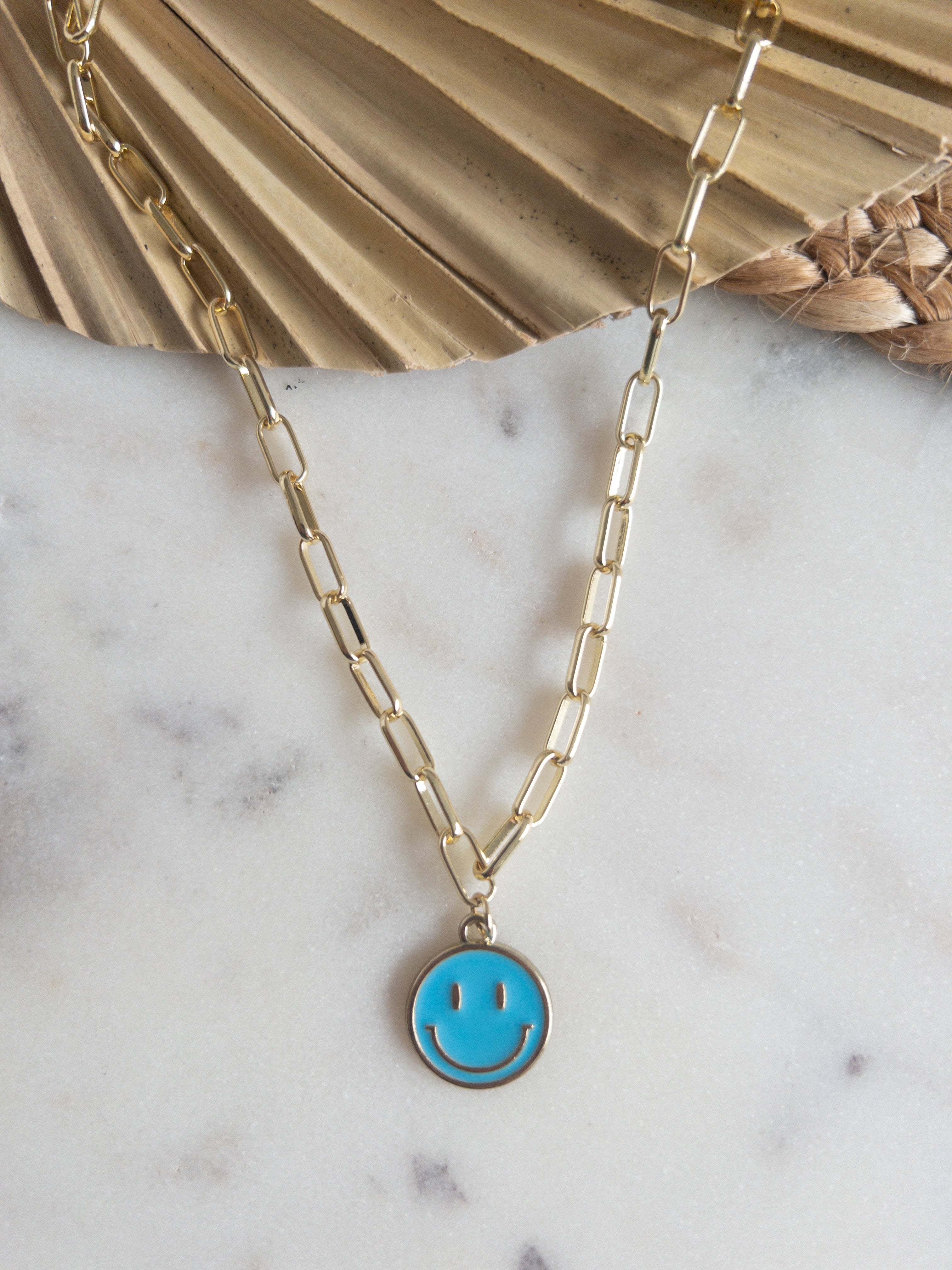 Paperclip Happy Face Necklace