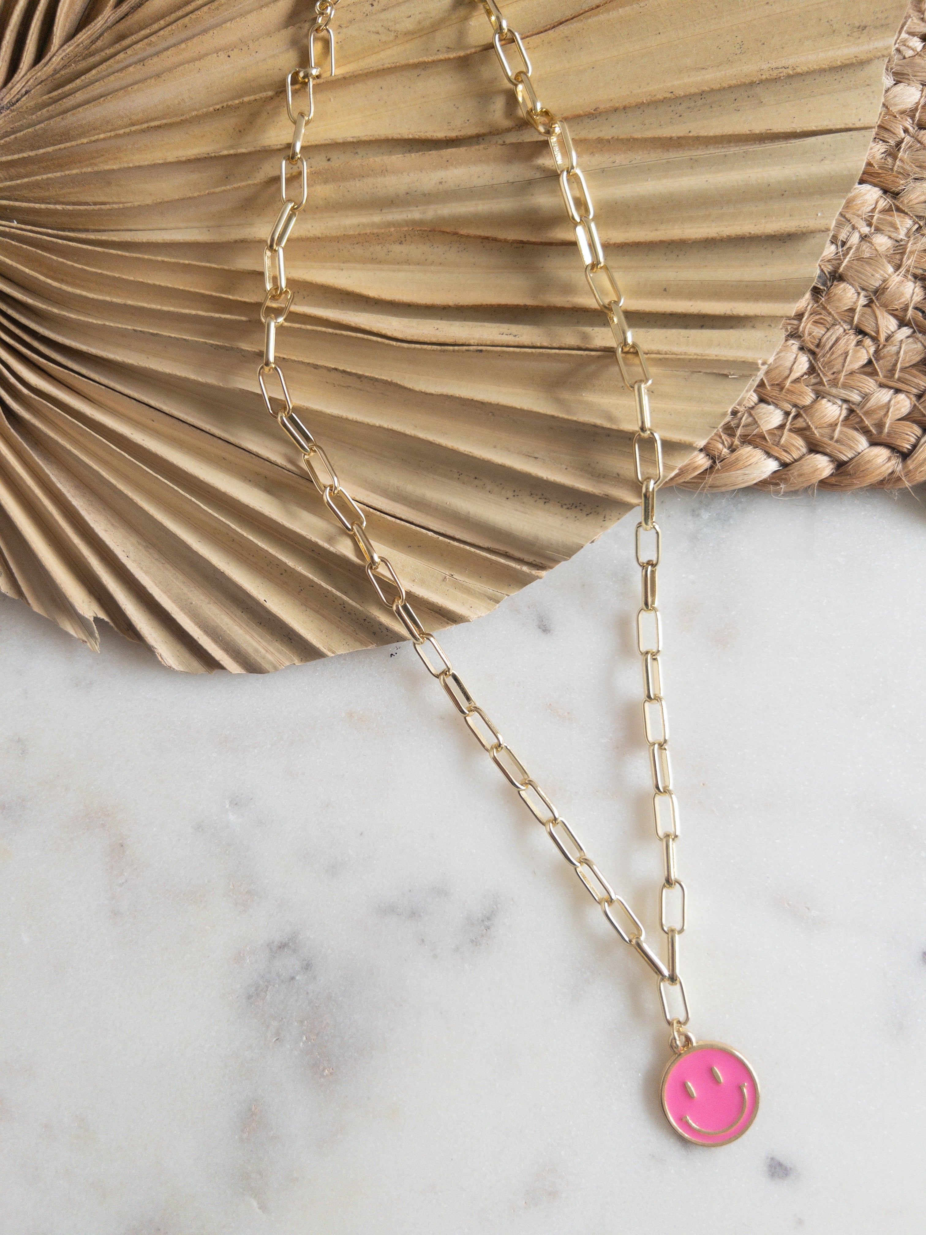 Paperclip Happy Face Necklace