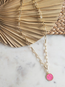 Paperclip Happy Face Necklace