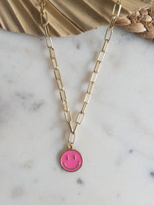Paperclip Happy Face Necklace