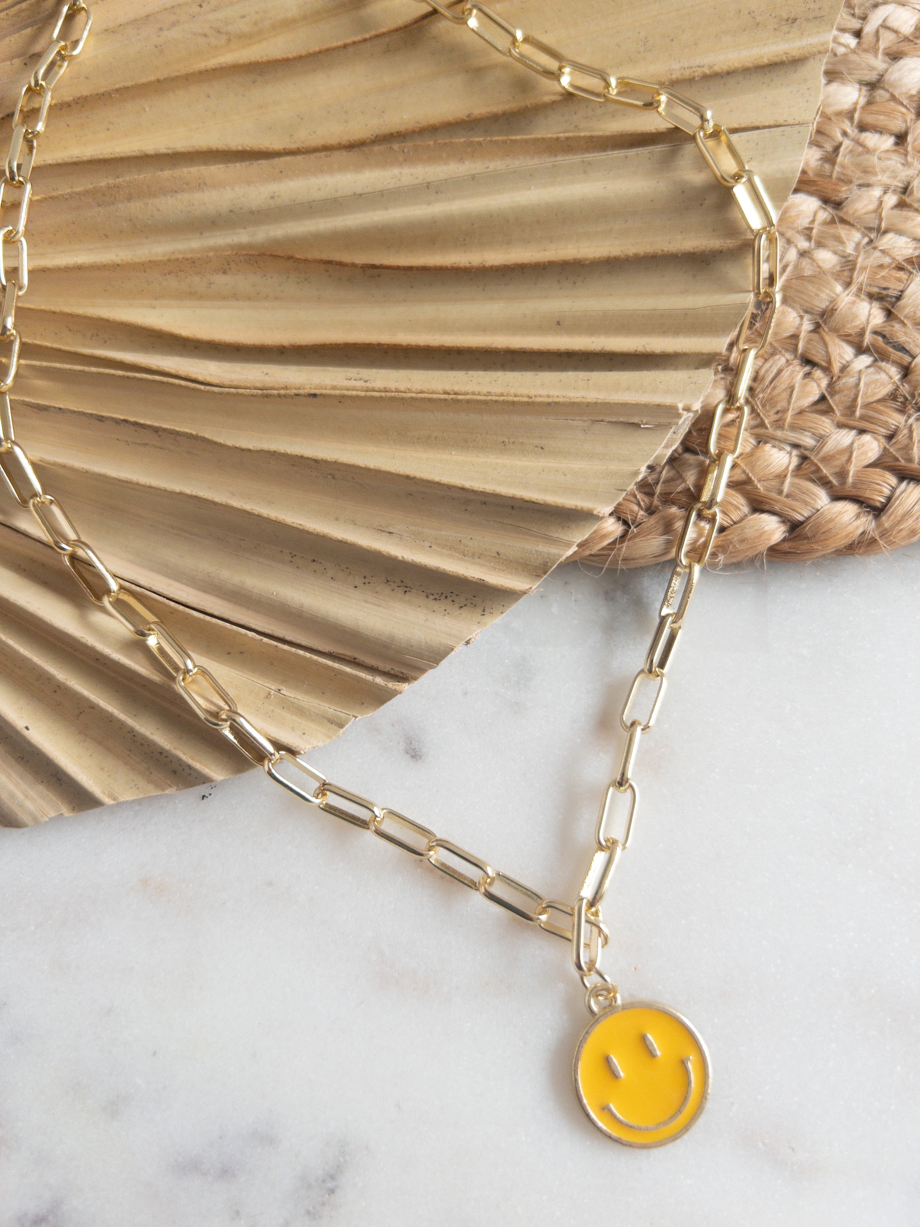Paperclip Happy Face Necklace