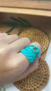 Enamel Spiral Adjustable Ring