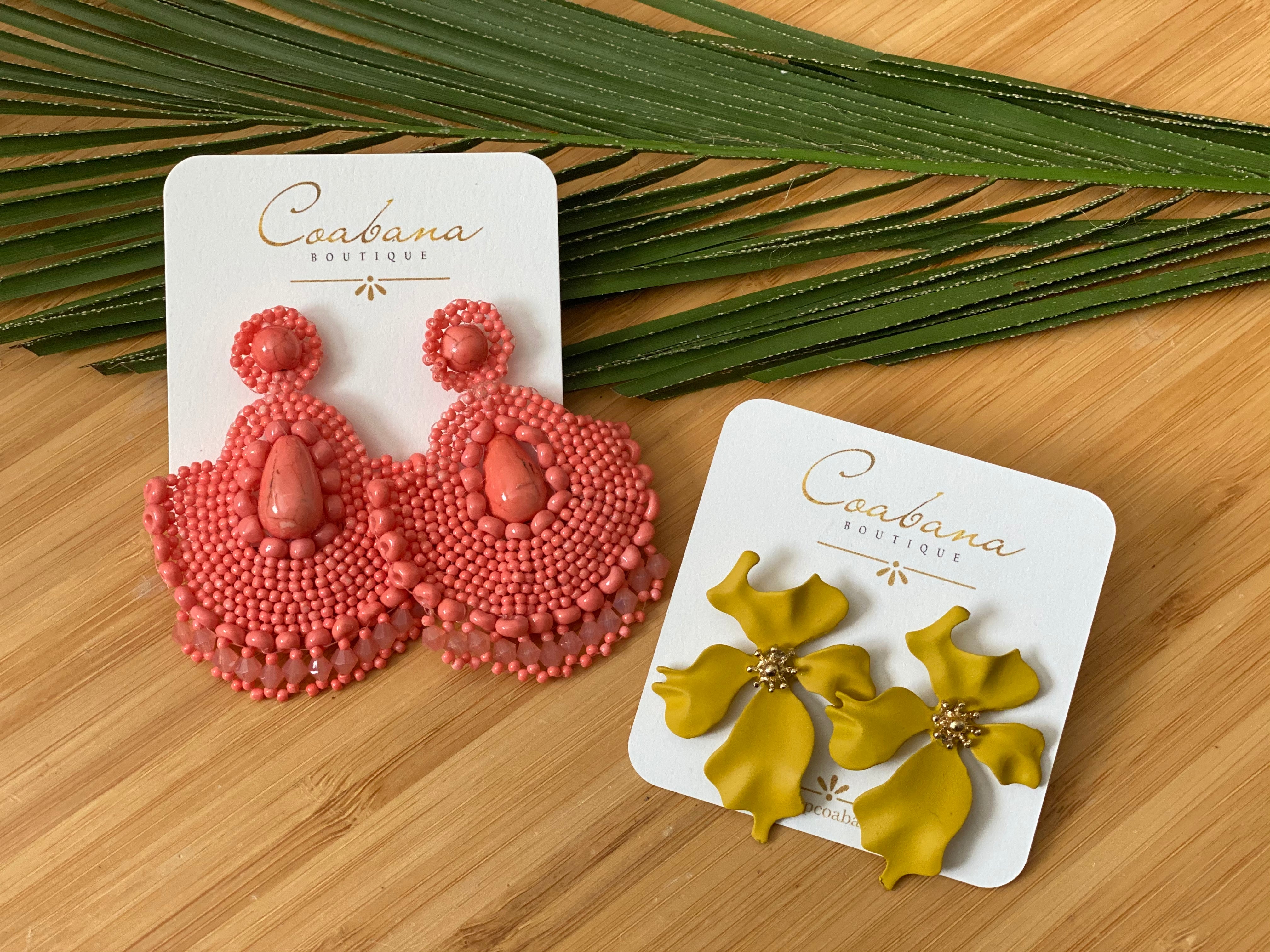 Yellow Flower Clay Earrings