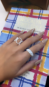 Enamel Spiral Adjustable Ring
