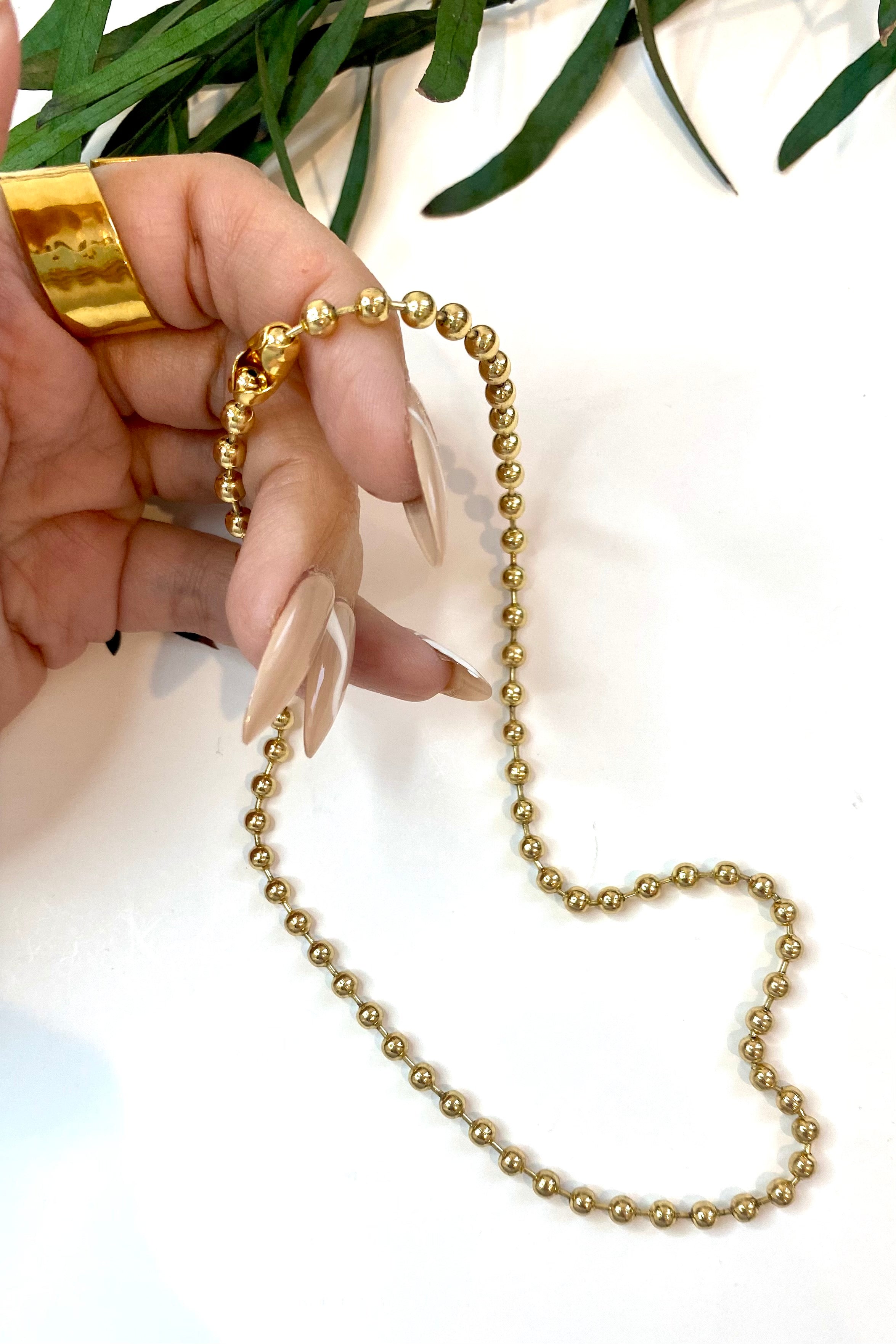 Golden Ball Bead Necklace