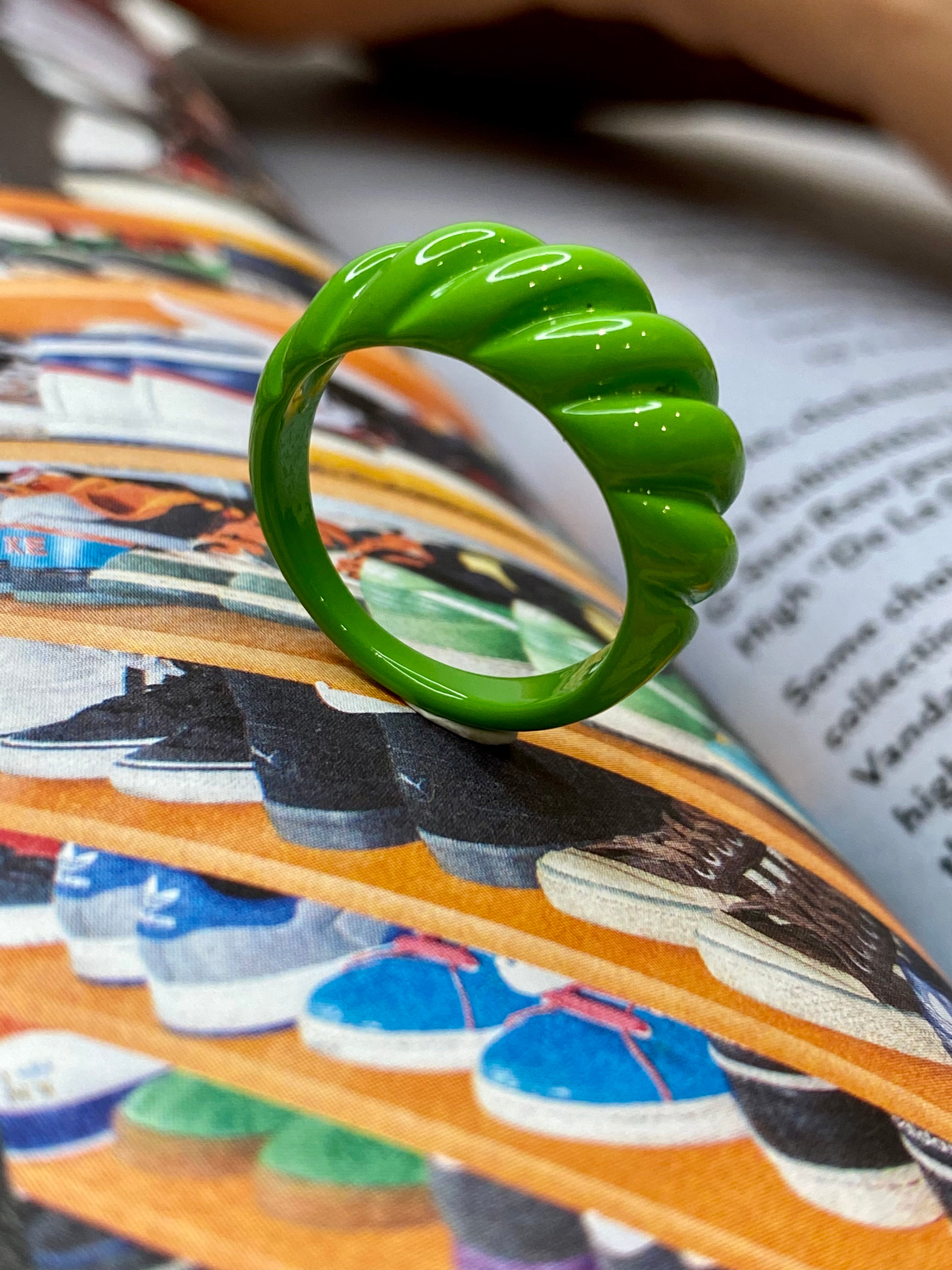 Green Spiral Ring