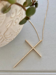 Large Full Zirconium Cross Necklace