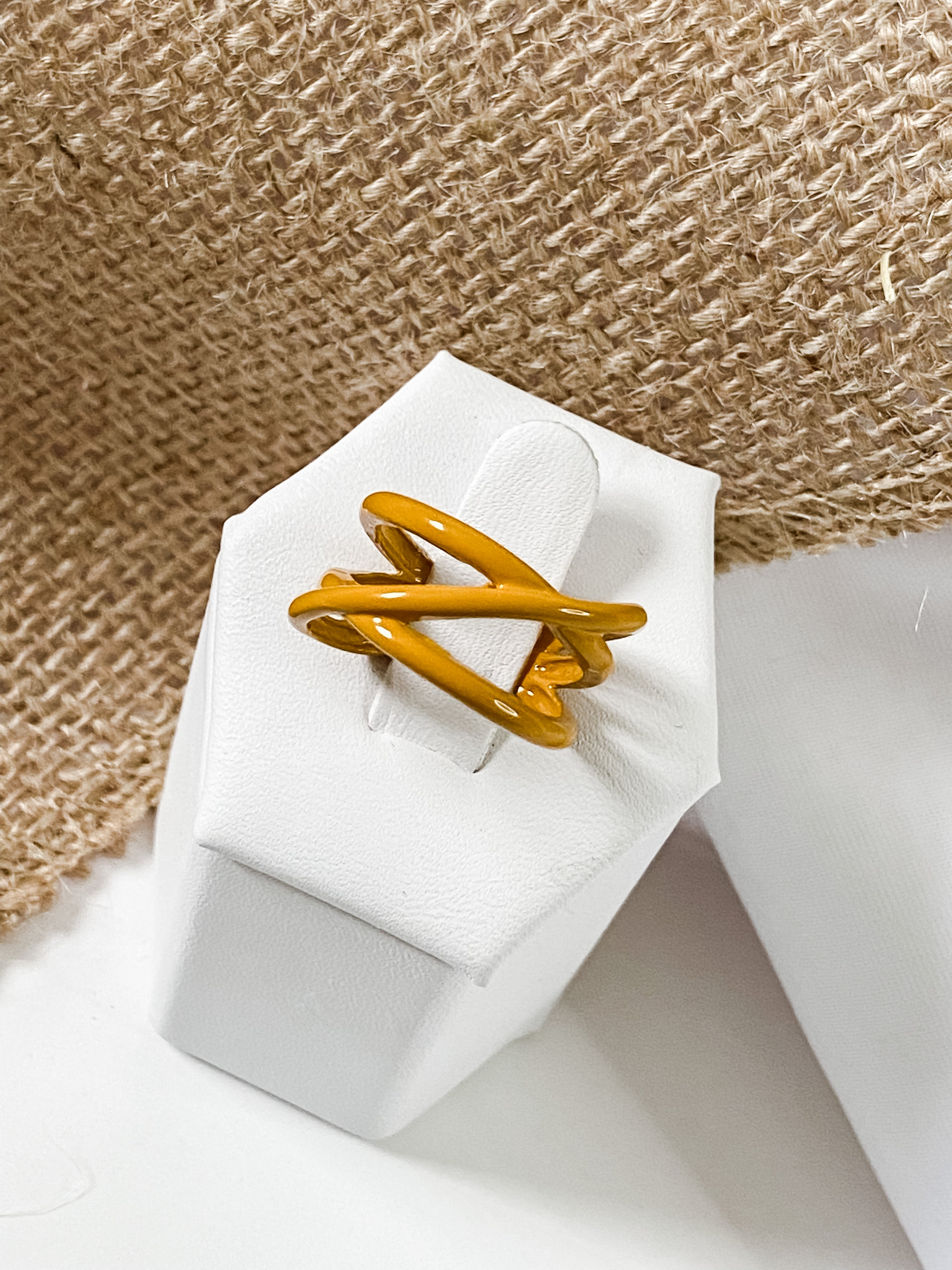 Cris-Crossed Enamel Ring