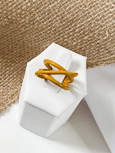 Cris-Crossed Enamel Ring