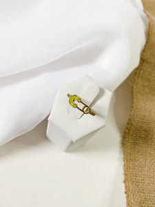 Paperclip Enamel & Zirconium Rings