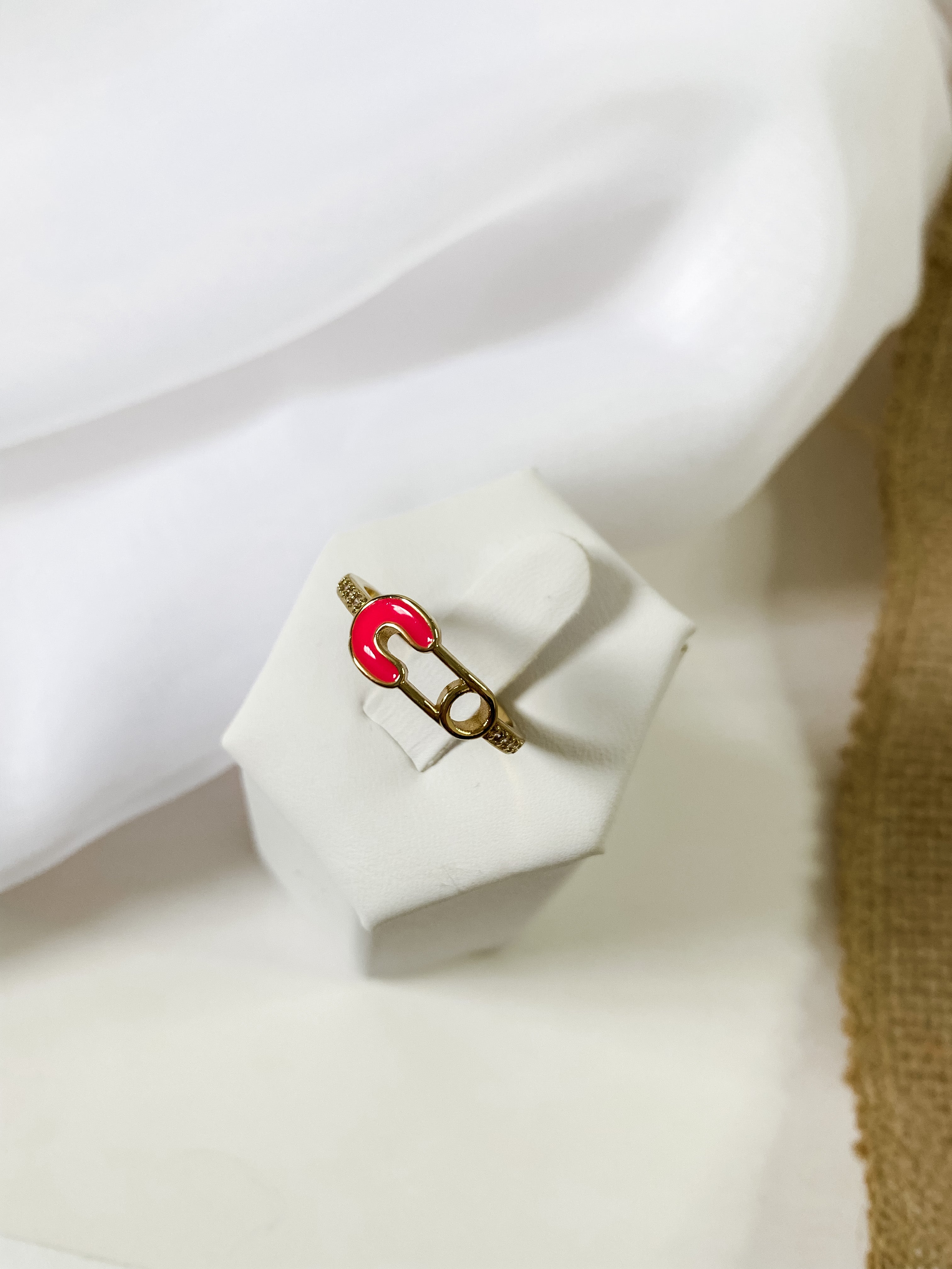 Paperclip Enamel & Zirconium Rings