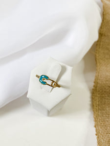 Paperclip Enamel & Zirconium Rings