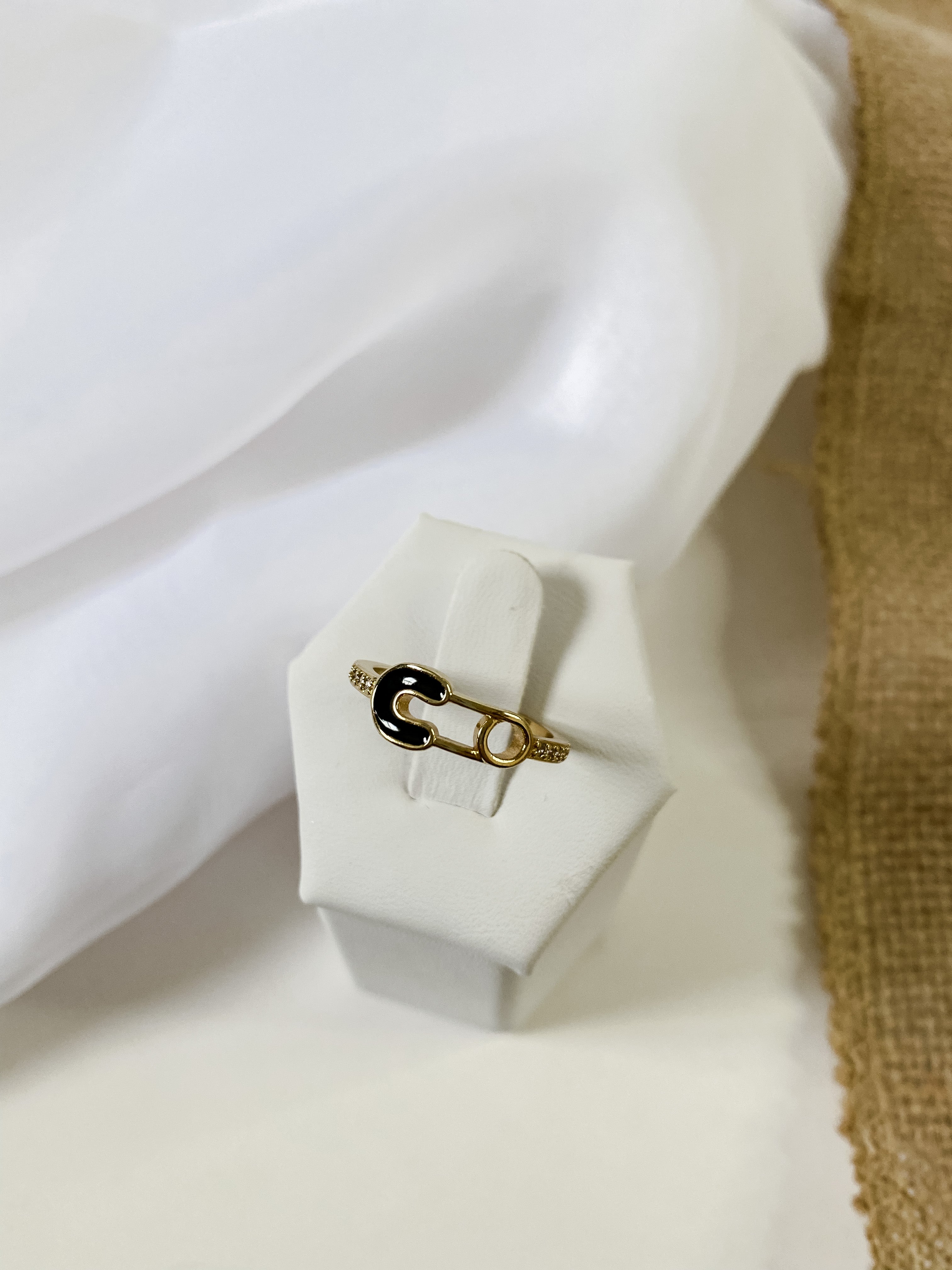 Paperclip Enamel & Zirconium Rings