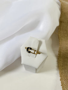 Paperclip Enamel & Zirconium Rings