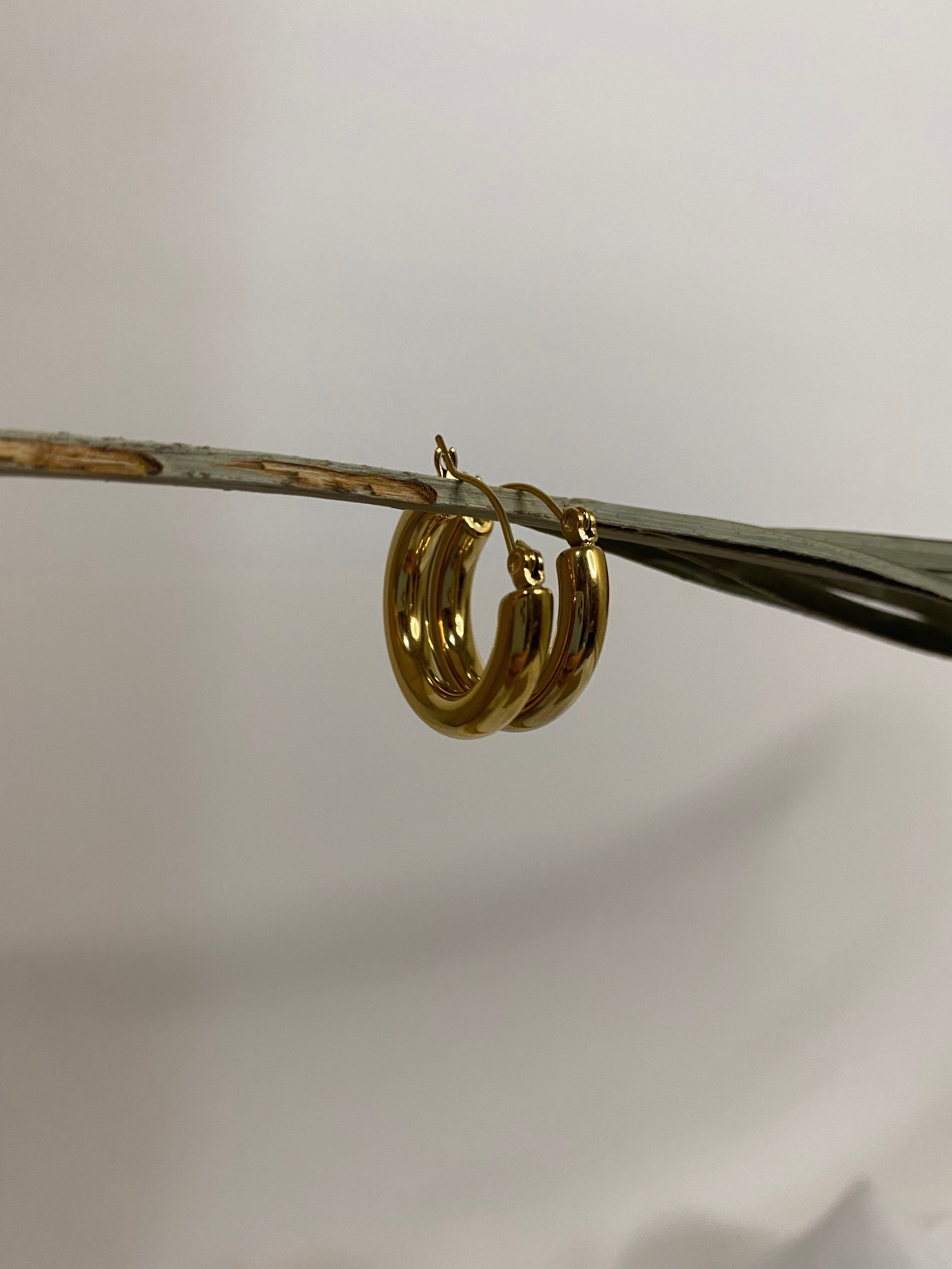 Medium Size Chunky Hoop Earring