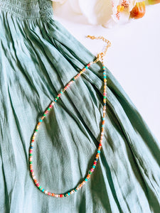 Pastel & Gold Beaded Necklace