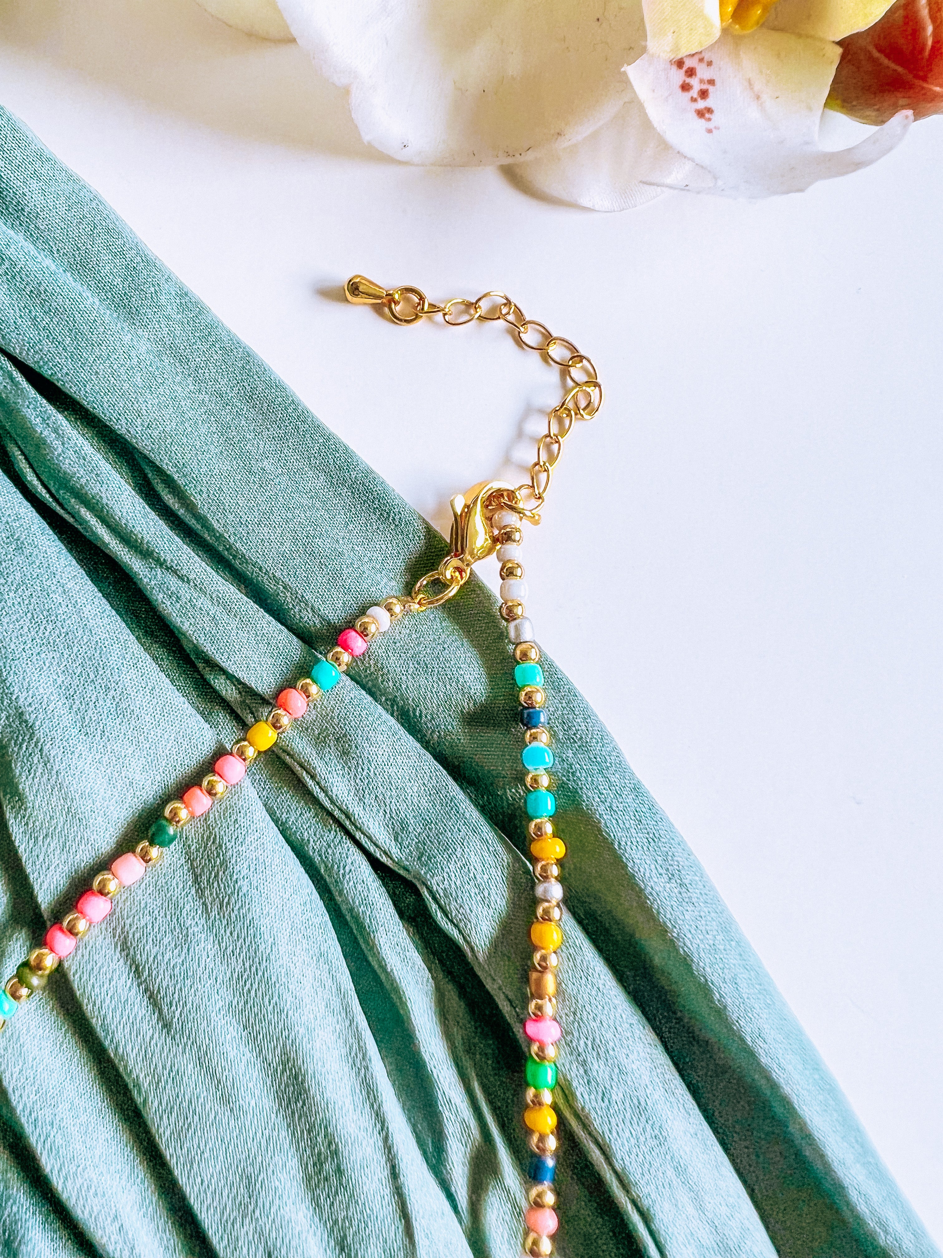 Pastel & Gold Beaded Necklace