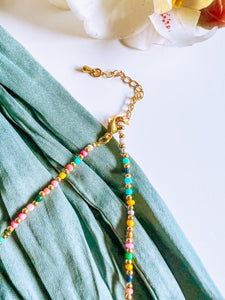 Pastel & Gold Beaded Necklace