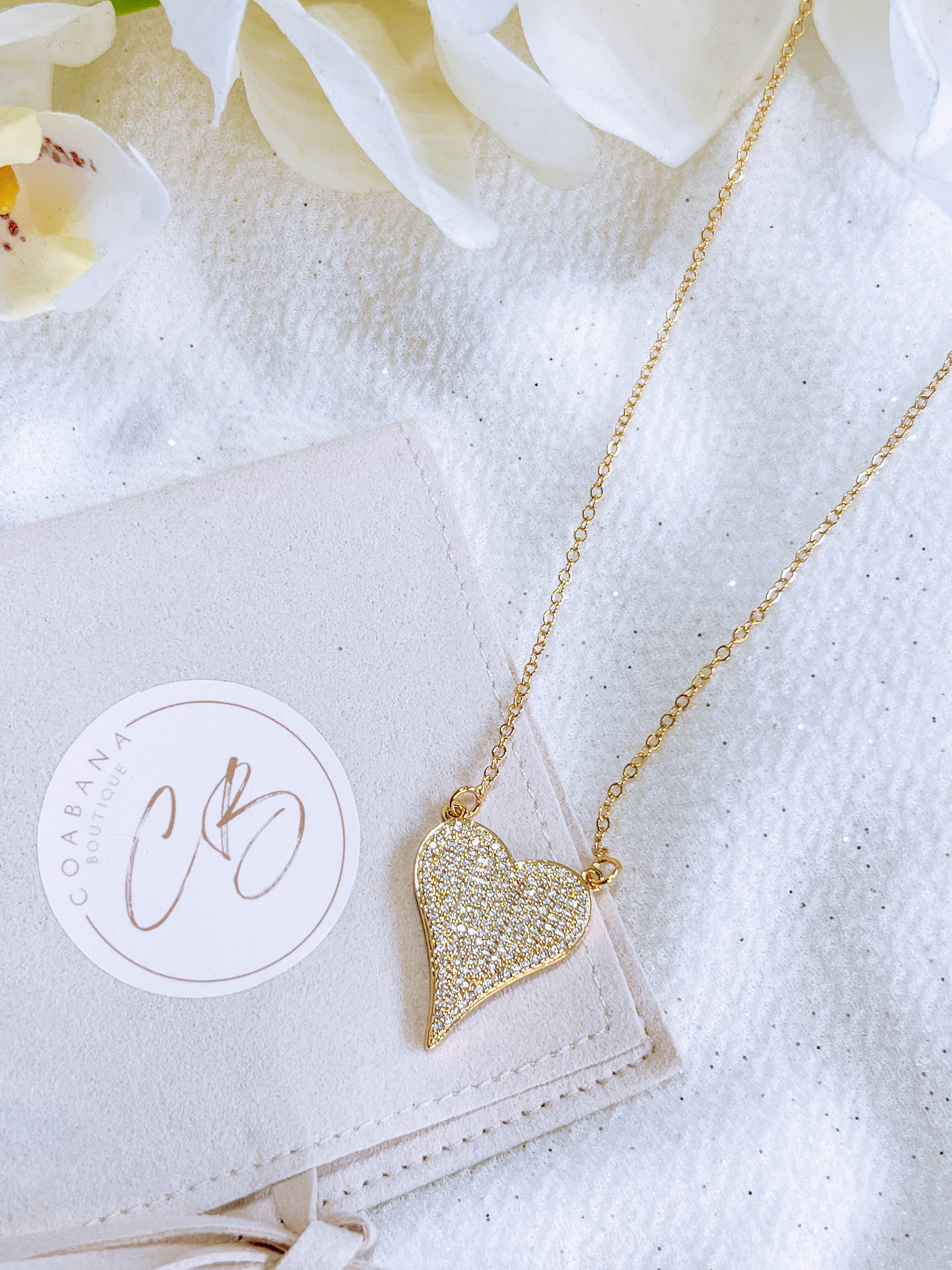 Statement Zirconium Heart Necklace