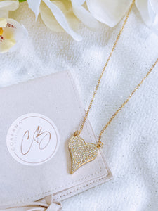 Statement Zirconium Heart Necklace