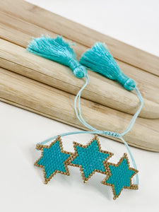 3 Star Teal Miyuki Bracelet