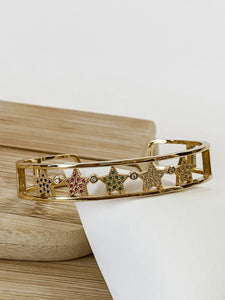 Multi-colored Star Cuff Bracelet