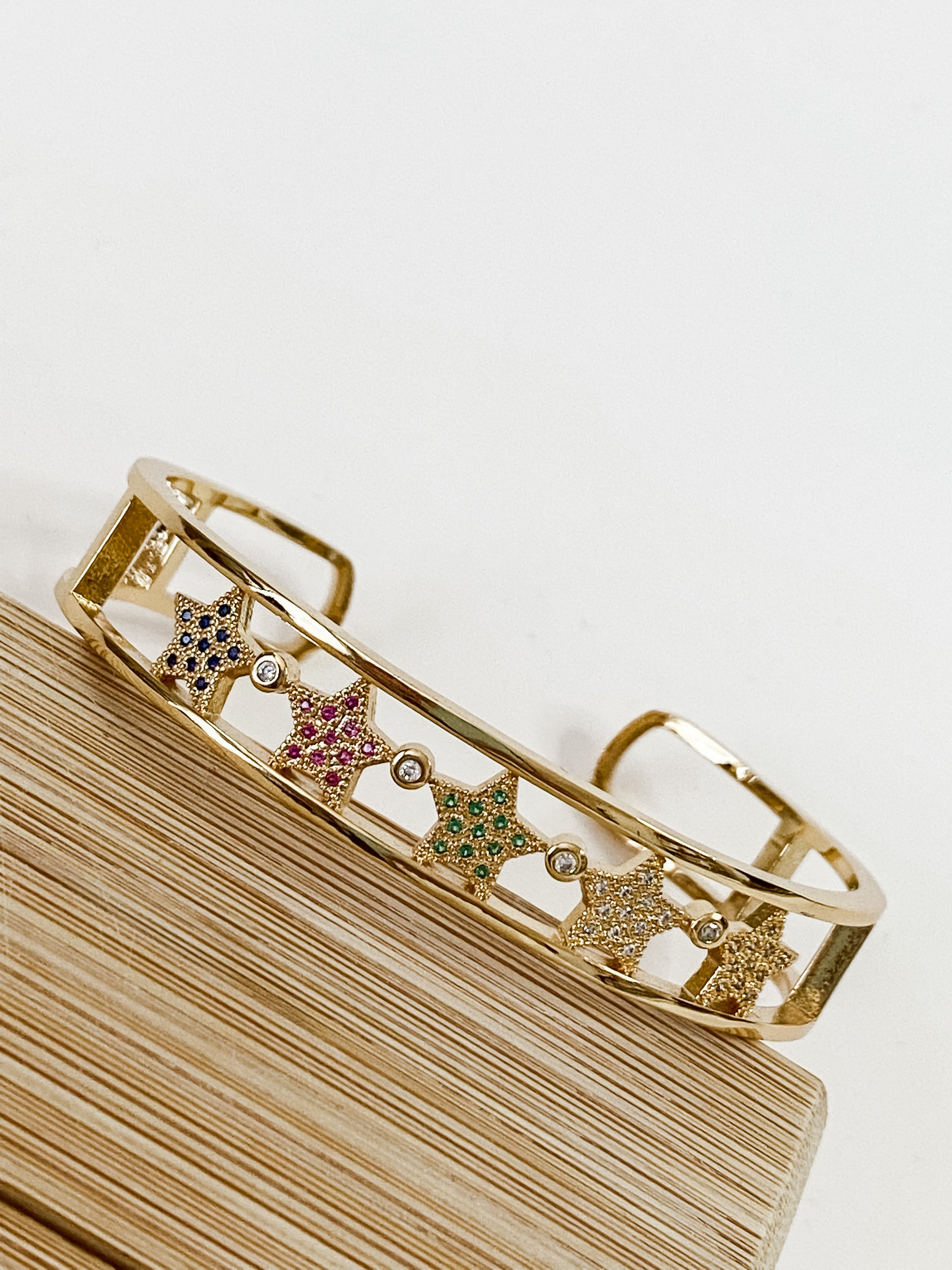 Multi-colored Star Cuff Bracelet