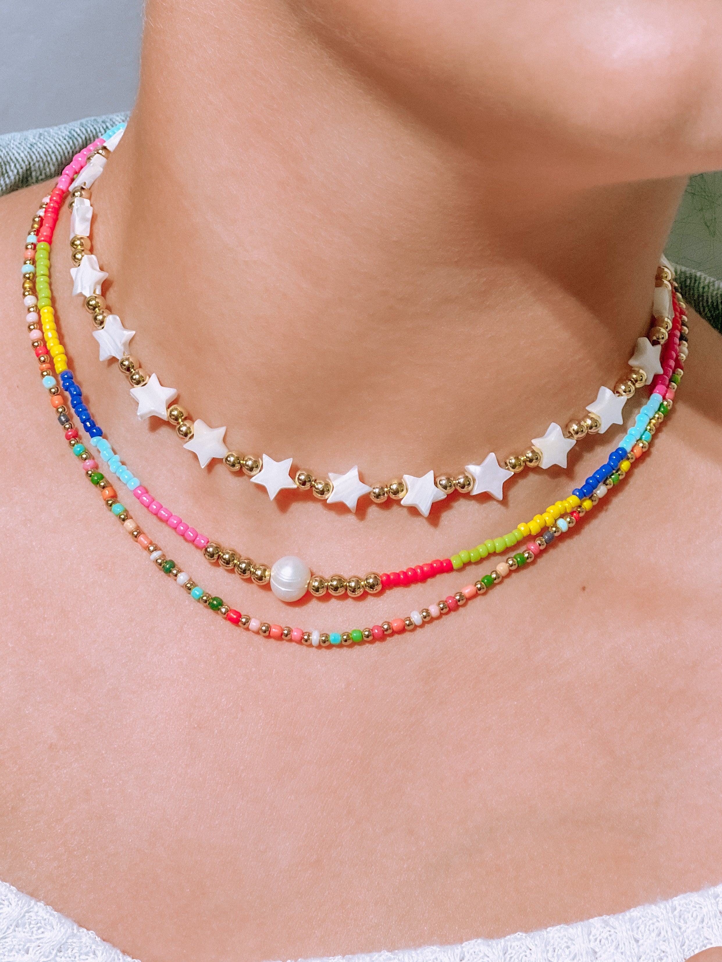 Single Pearl Beaded Necklace