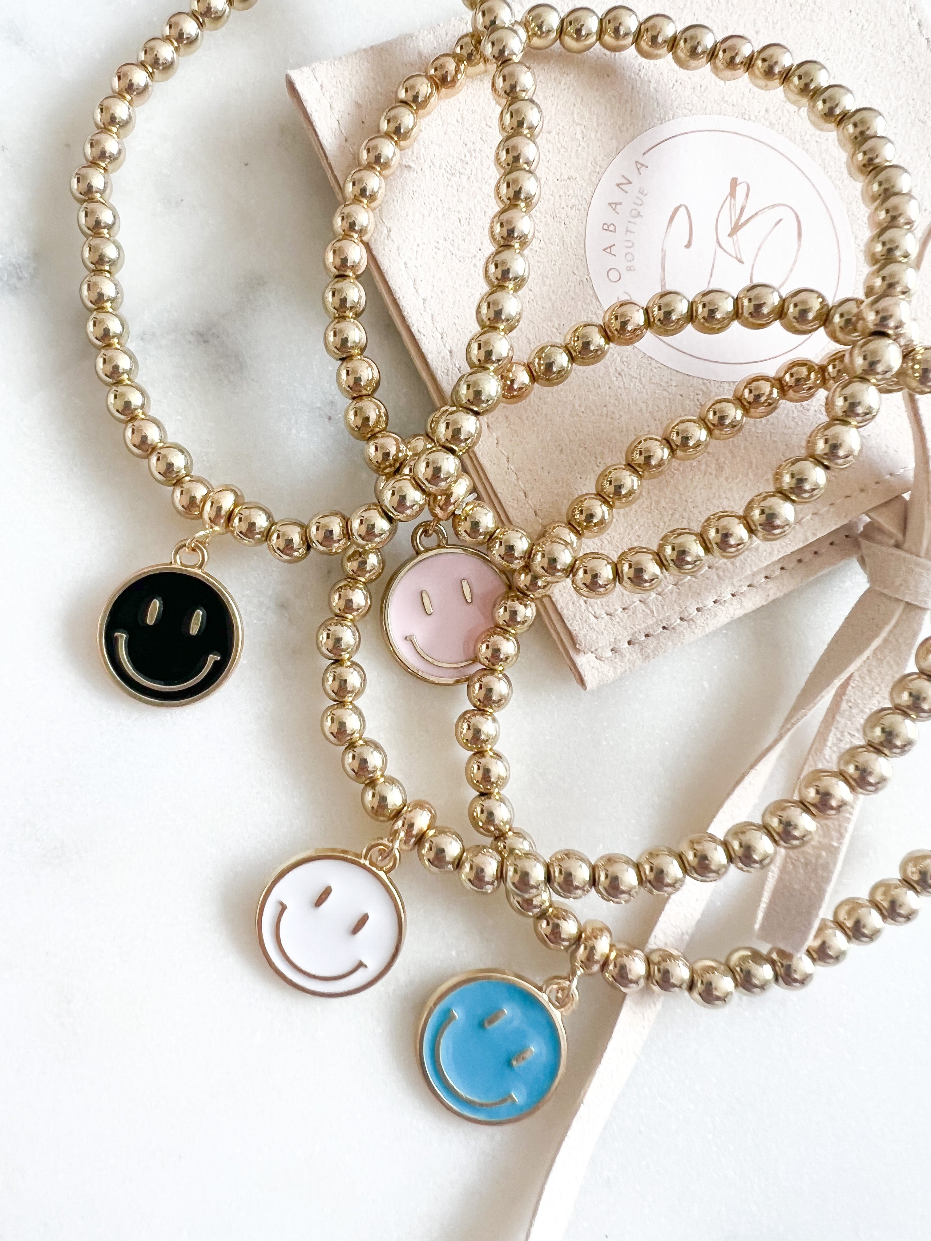 Happy Face Stretch Enamel Bracelet