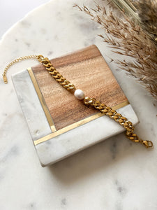 She's a Beauty Gold & Pearl Bracelet