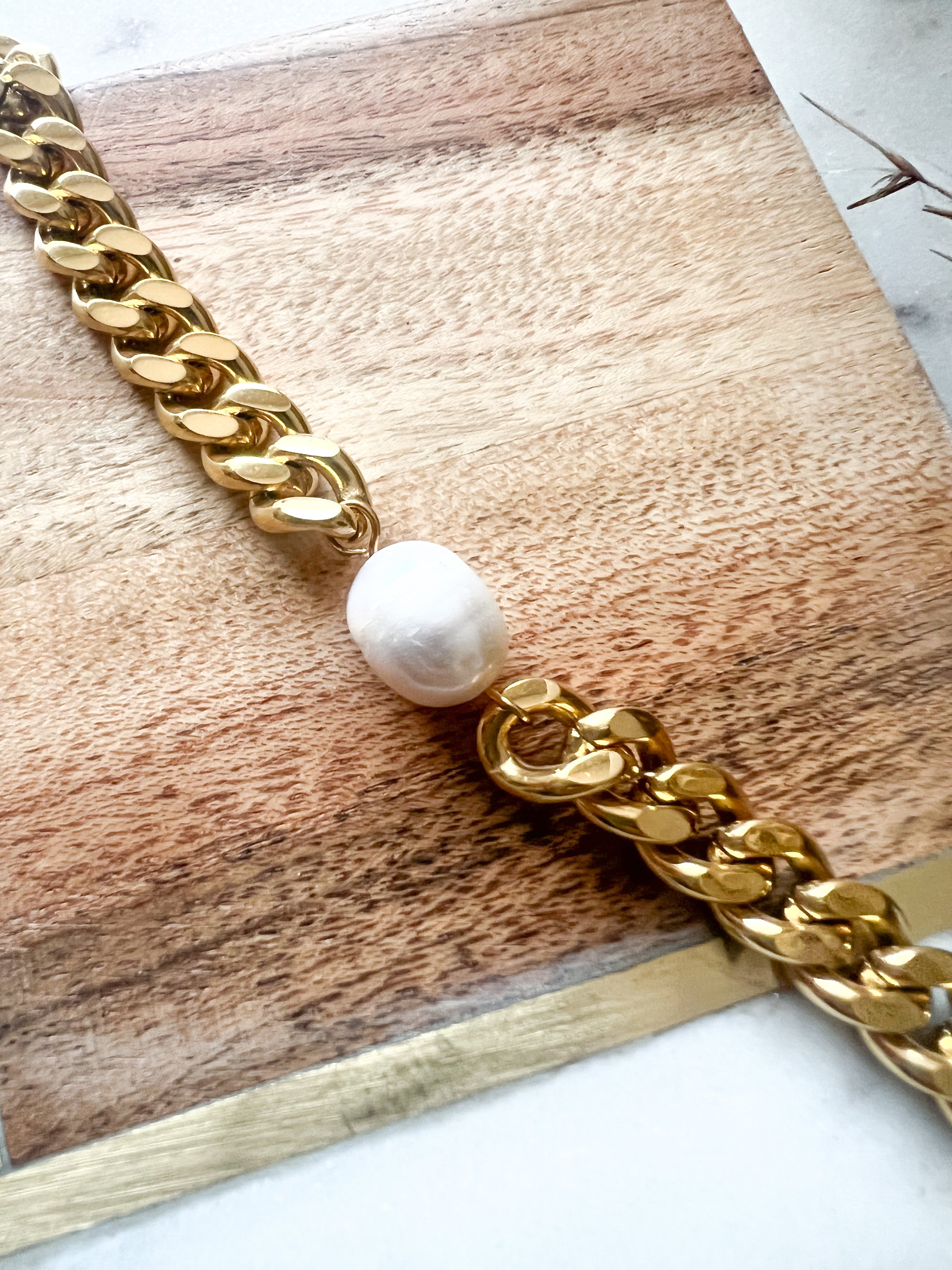 She's a Beauty Gold & Pearl Bracelet
