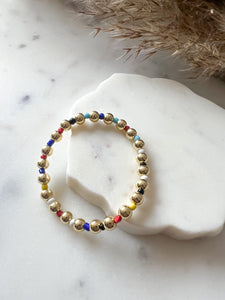 Multi Color Stretch Bead Bracelet