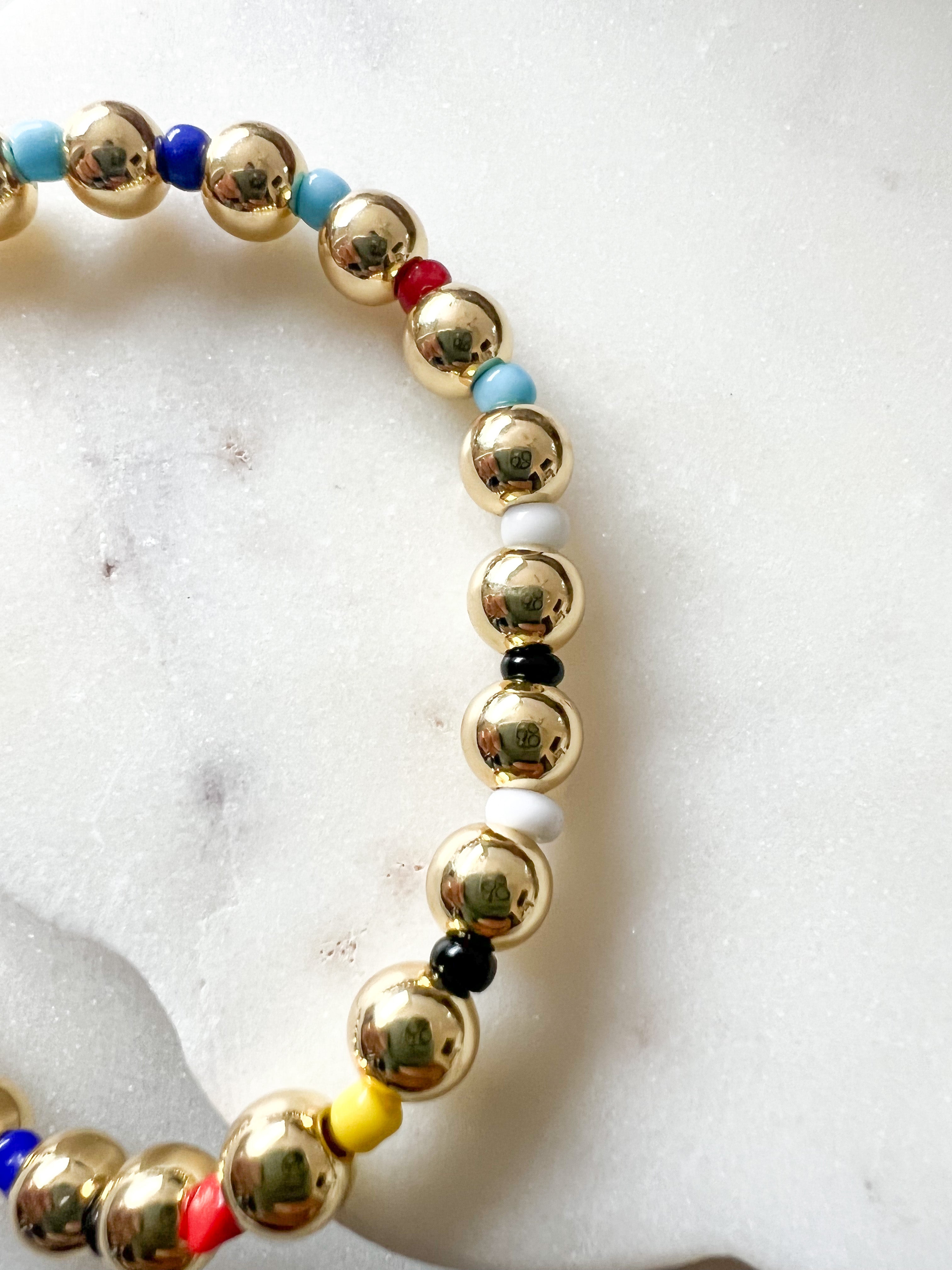 Multi Color Stretch Bead Bracelet