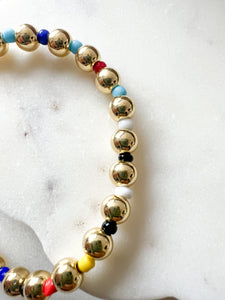 Multi Color Stretch Bead Bracelet