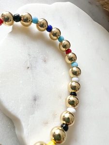 Multi Color Stretch Bead Bracelet