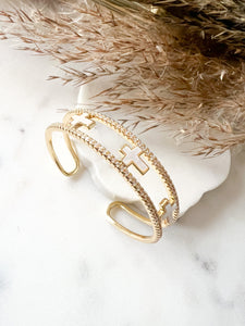 Nacre Cross Cuff