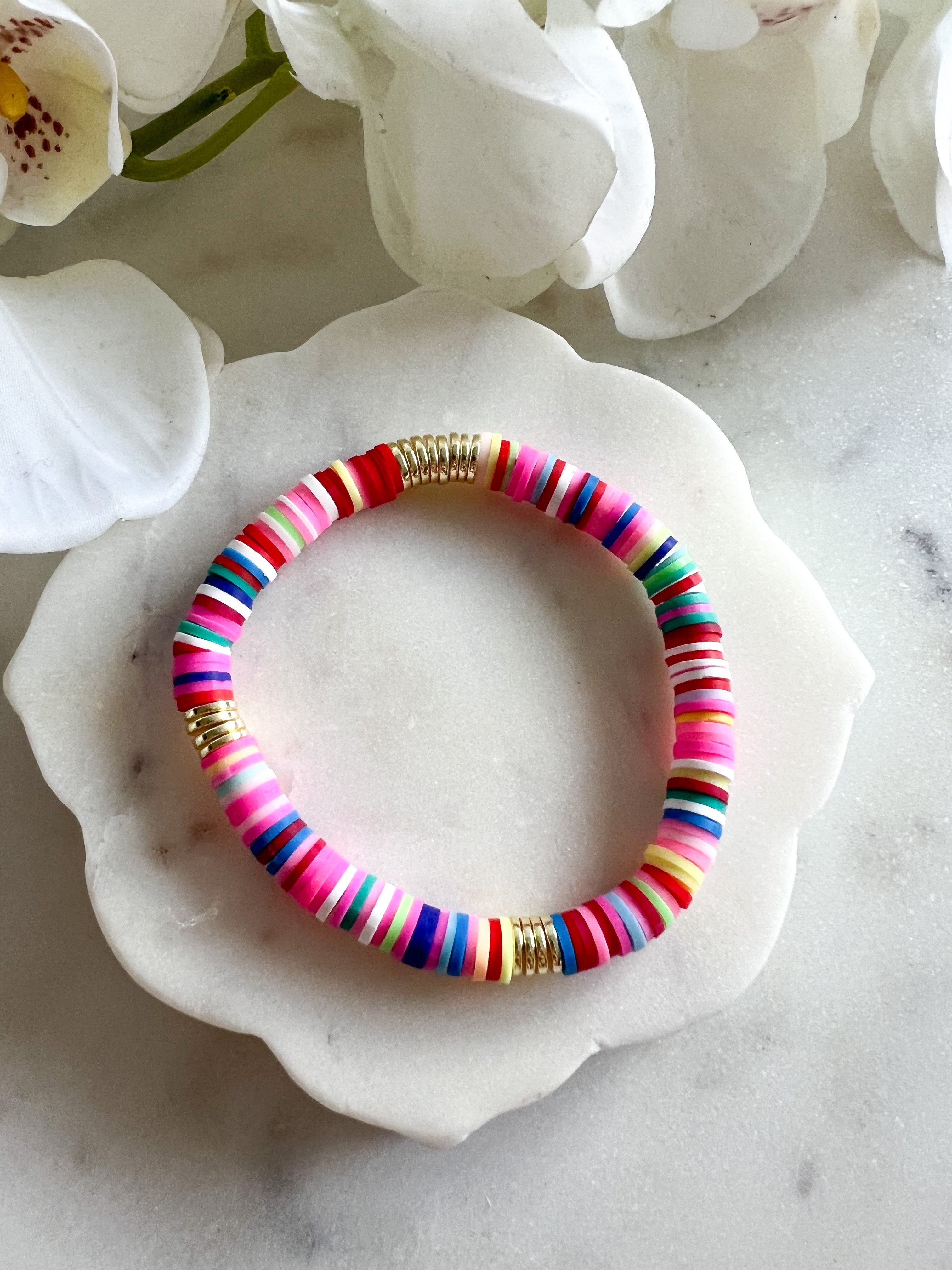 Soft Beads & Gold Bracelet
