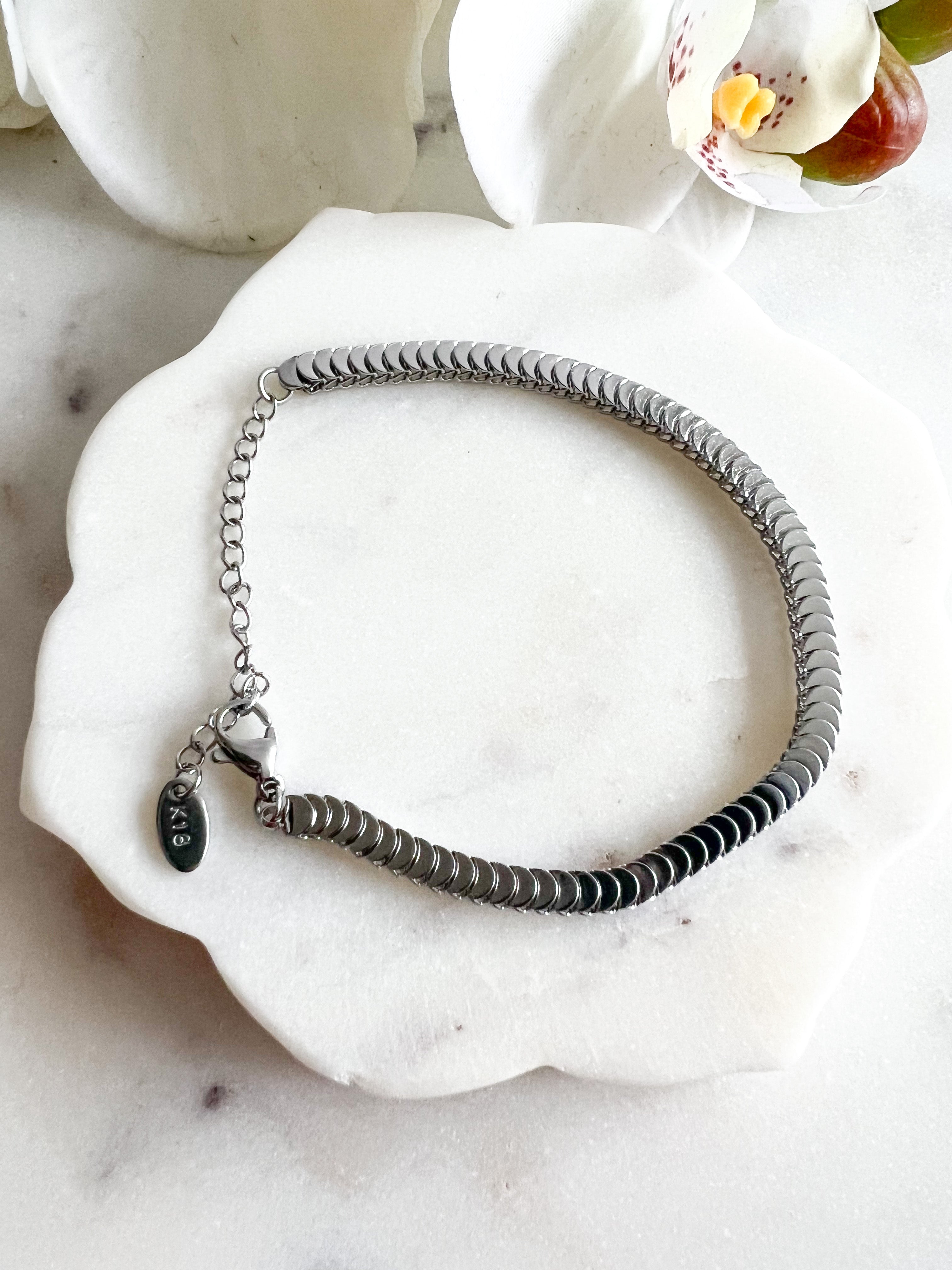 Scalloped Silver Bracelet