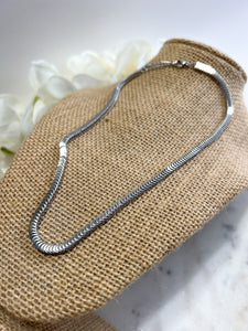 Scalloped Silver Necklace