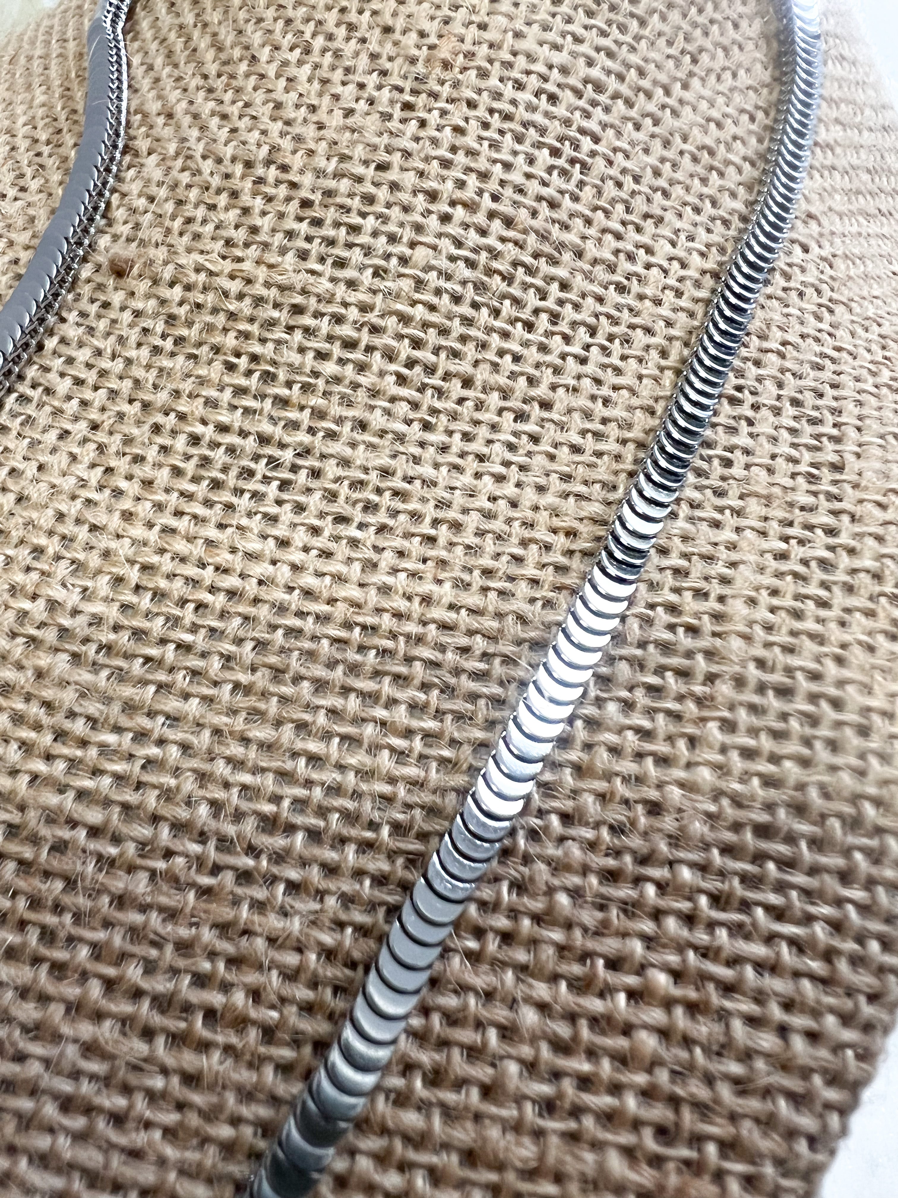 Scalloped Silver Necklace