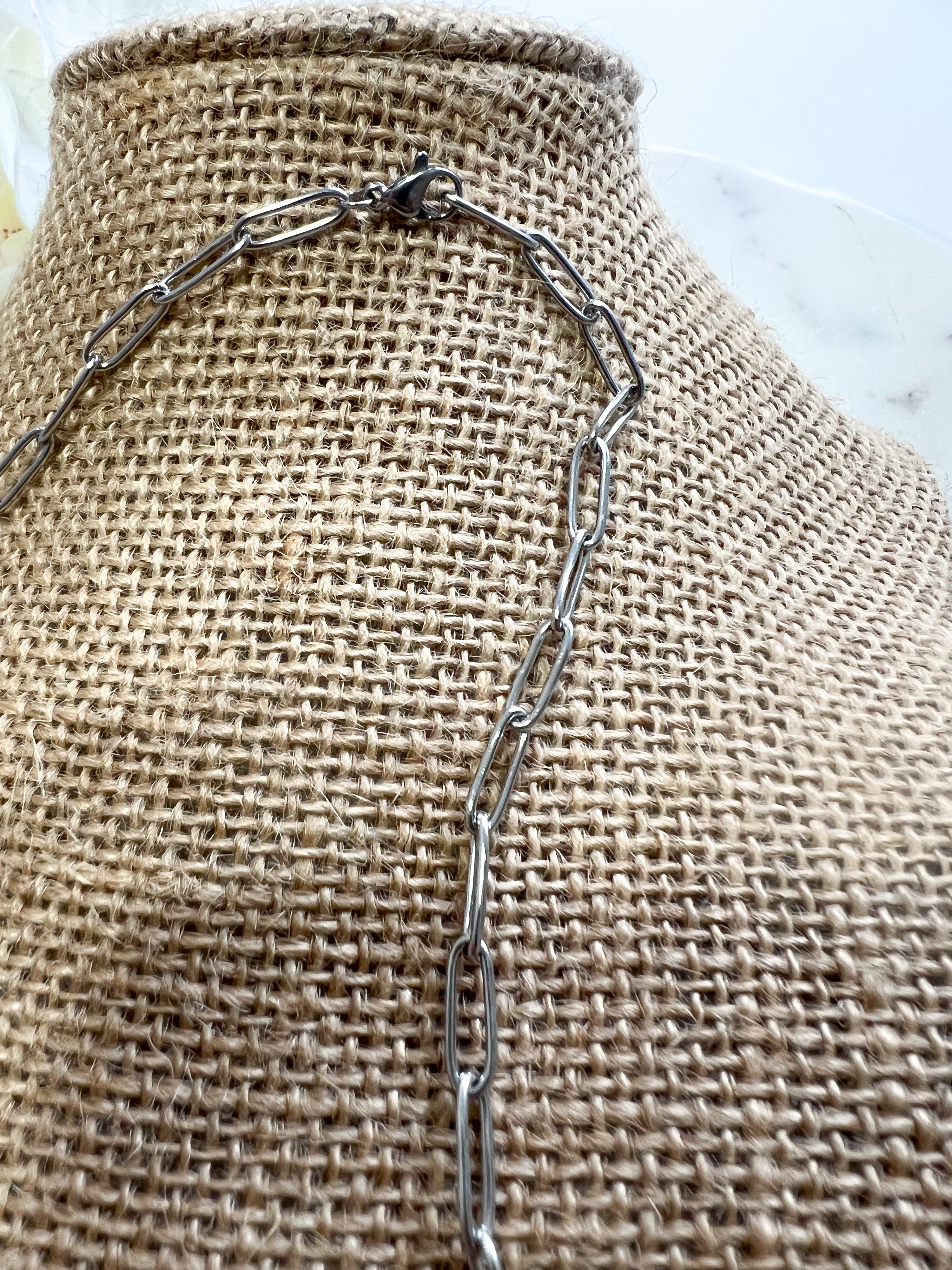 Silver Paper Click Necklace